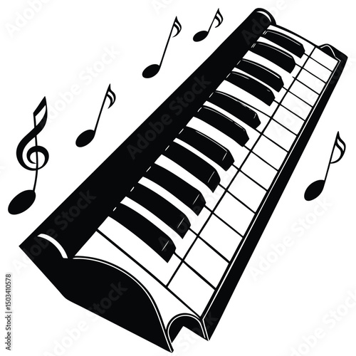 Simple Piano Keyboard Silhouette