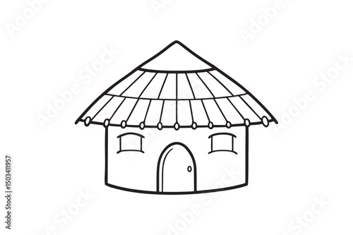 The hut vector icon on white background.02