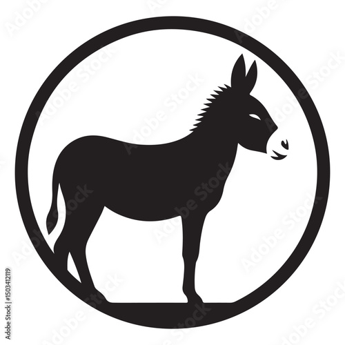 Simple Black Donkey Silhouette Vector