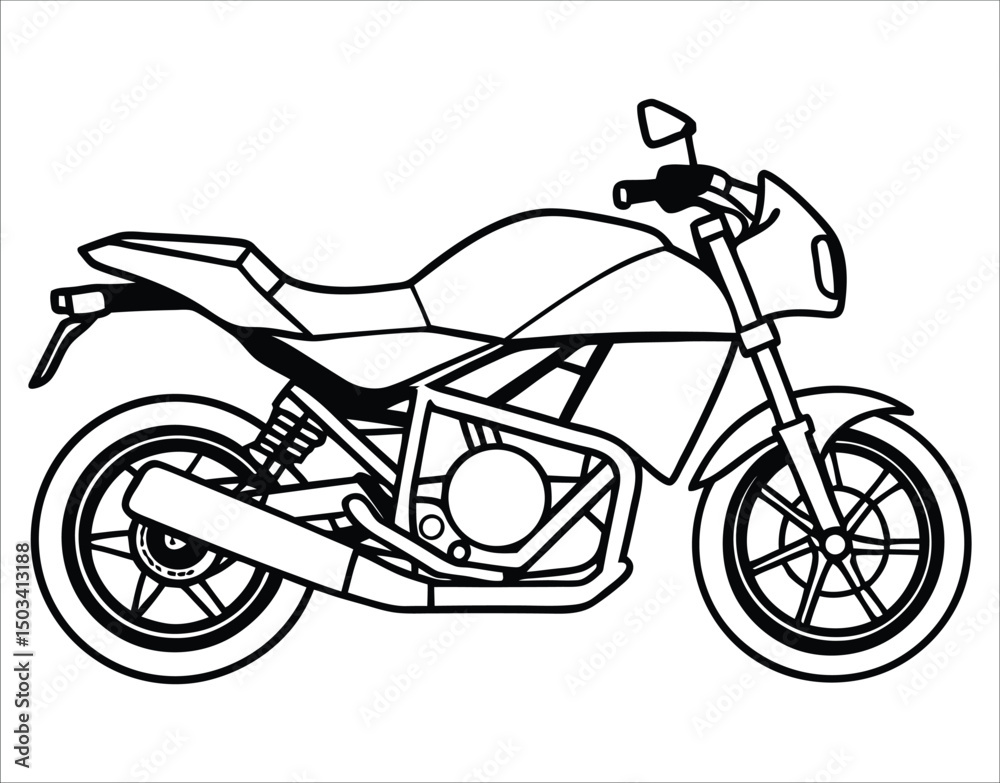 Fototapeta premium Isolated Motorcyclist in Silhouette Pose