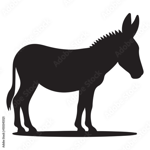 Simple Black Donkey Silhouette Vector