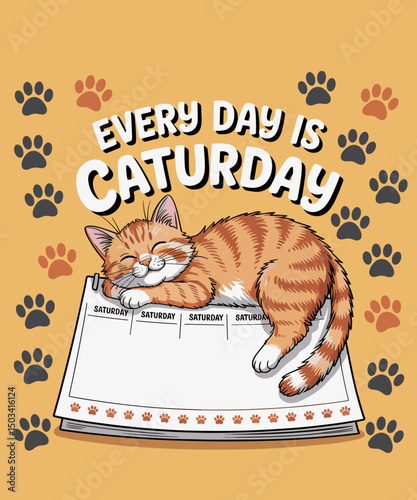 Funny Lazy Cat Pun Weekend Humor Every Day Is Caturday