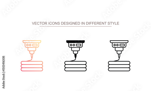 Fused Deposition Modeling icon design with white background stock illustration