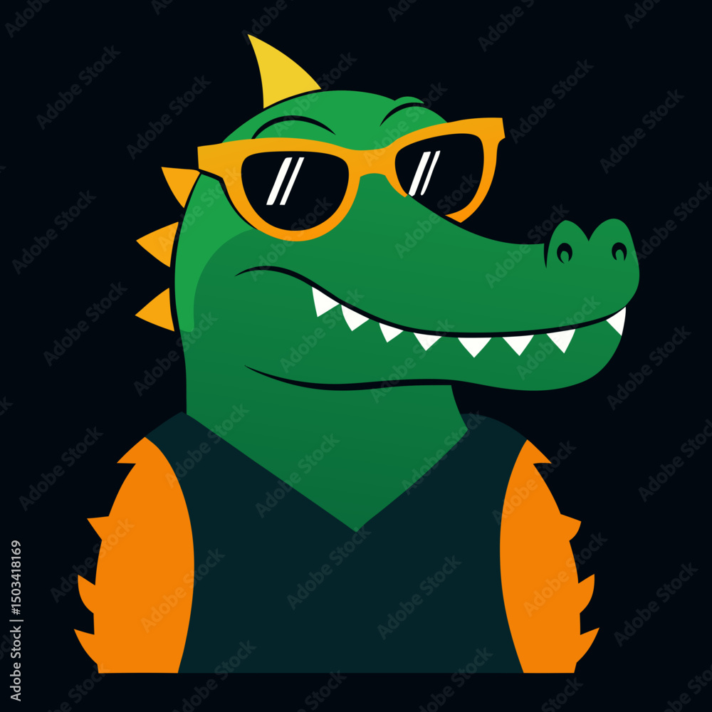 Fototapeta premium Graphic Alligator Head Vector Art Illustration