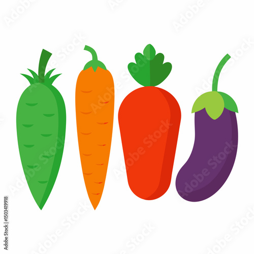 set of fresh vegetables