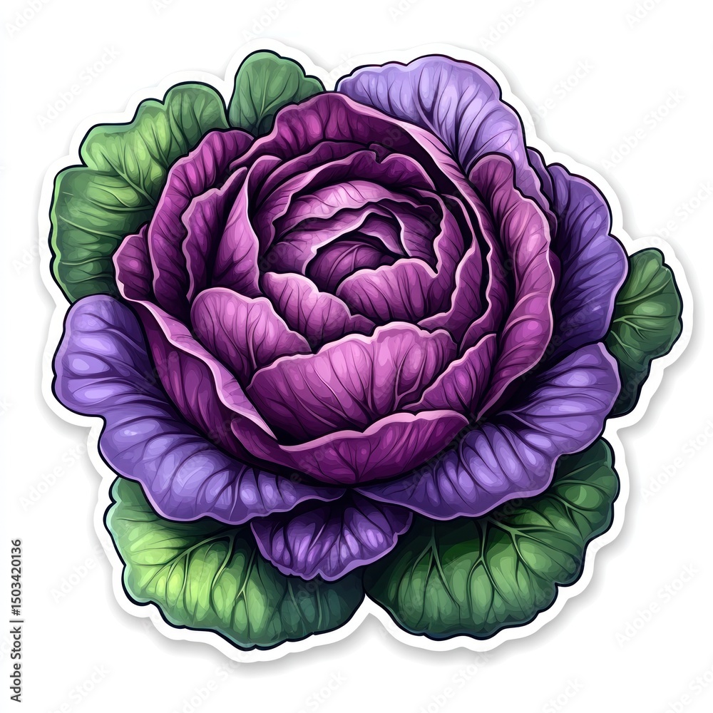 Obraz premium Ornamental Cabbage: A Purple Delight