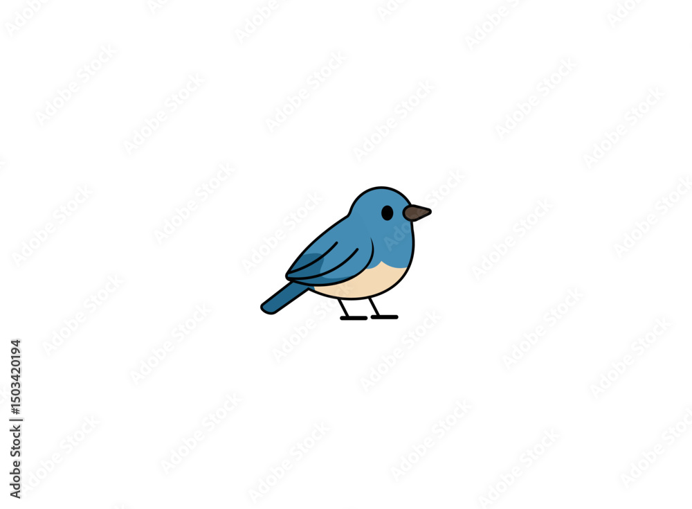 Obraz premium Cartoon sparrow or forest bird on white background. Vector illustration 