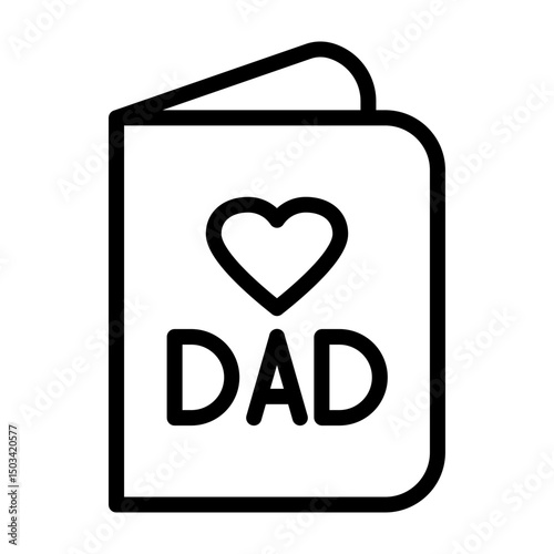 Father Day Card Vector Line Icon Design