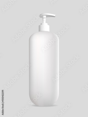 Cuadro en lienzo Blank white plastic pump bottle mockup, isolated, 3d rendering