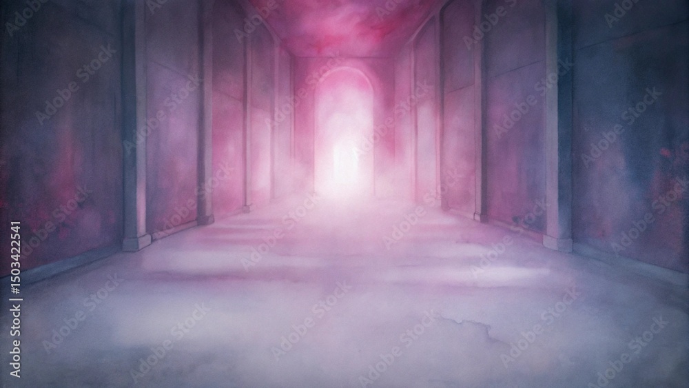 Obraz premium Fantasy Stage with Mist and Lighting