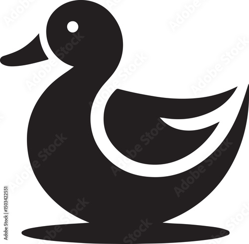 Black Duck Silhouette Vector Logo