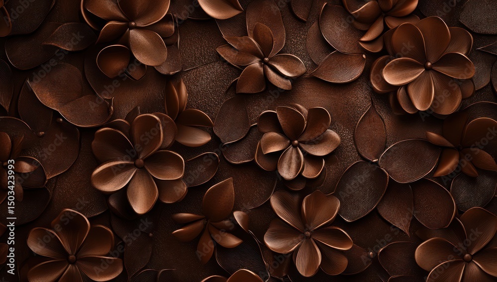 Obraz premium Chocolate flower pattern background texture