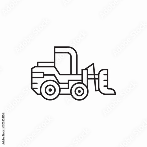 bulldozer excavator transport construction icon sign vector