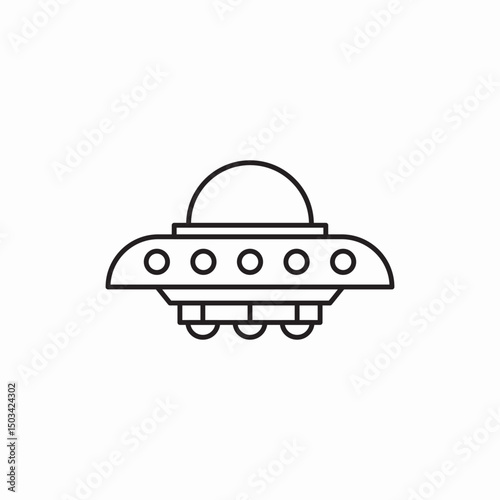 flying saucer aliens icon sign vector