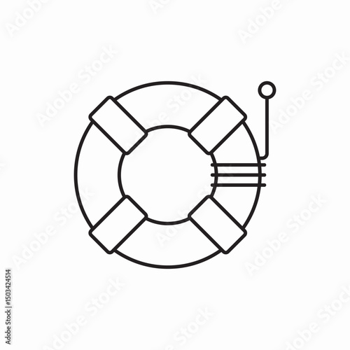 lifebuoy safety help icon sign vector
