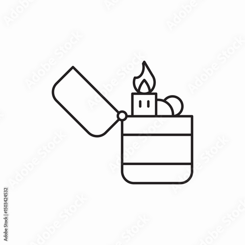 lighter fire icon sign vector