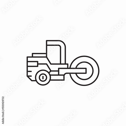 road roller equipment icon sign vector