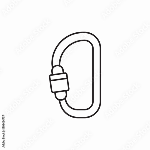 safety carabiner climbing icon sign vector