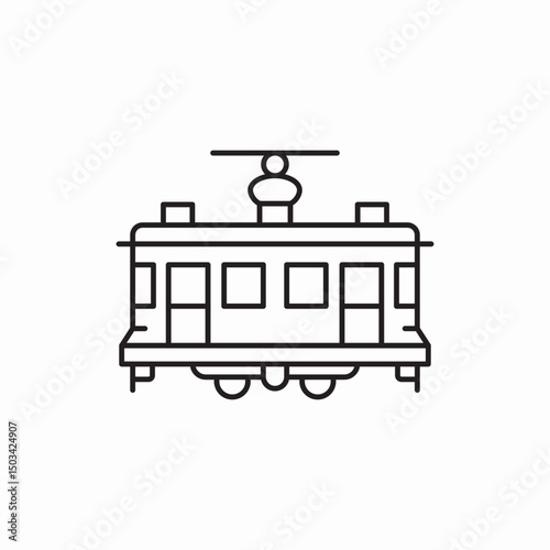 tram vehicle icon sign vector