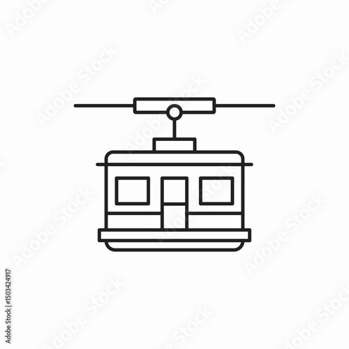 transport cable car ski resort gondola icon sign vector