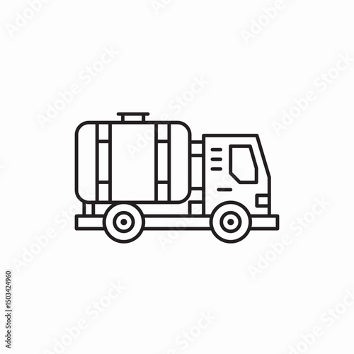 truck tanker tank truck icon sign vector