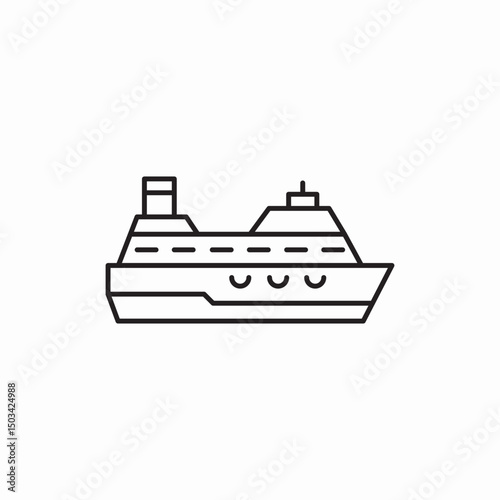 yacht ship liner sea icon sign vector
