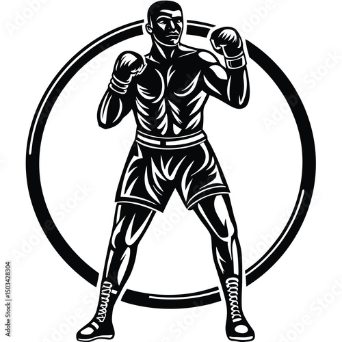 vector illustration of a male boxer