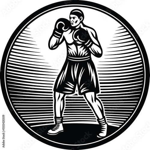 boxer standing silhouette