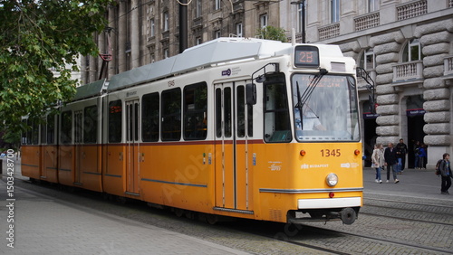 famous yellow tram in budapest