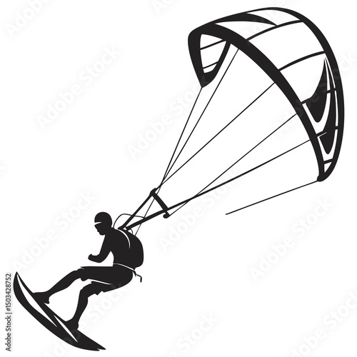 kite surfing on the sea