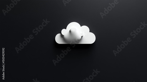 A powerful visual contrast between a white cloud and a black backdrop, offering a striking design for modern, minimalist projects