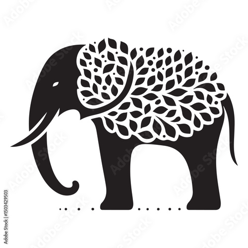 Majestic Black Elephant Silhouette Vector