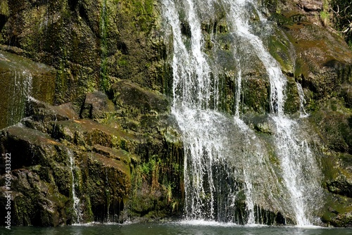 Close View of Owharoa Falls on a Sunny Summer Day