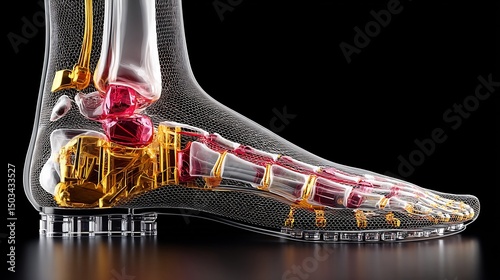Inner foot structure under stress plantar and metatarsal injuries shown simultaneously