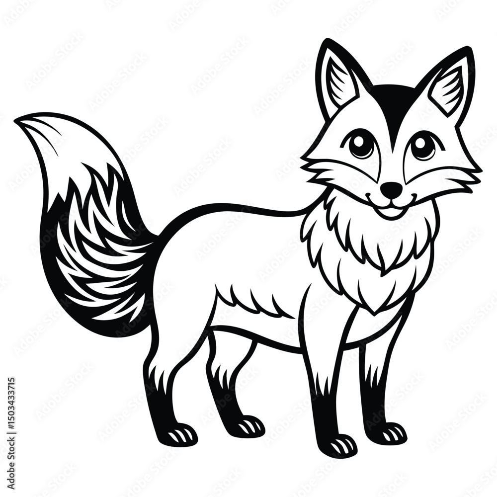 Obraz premium Red Fox vector illustration white background