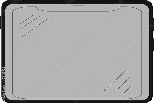 Realistic tablet mockup with blank screen. tablet vector isolated on white background. tablet different angles views. Vector illustration