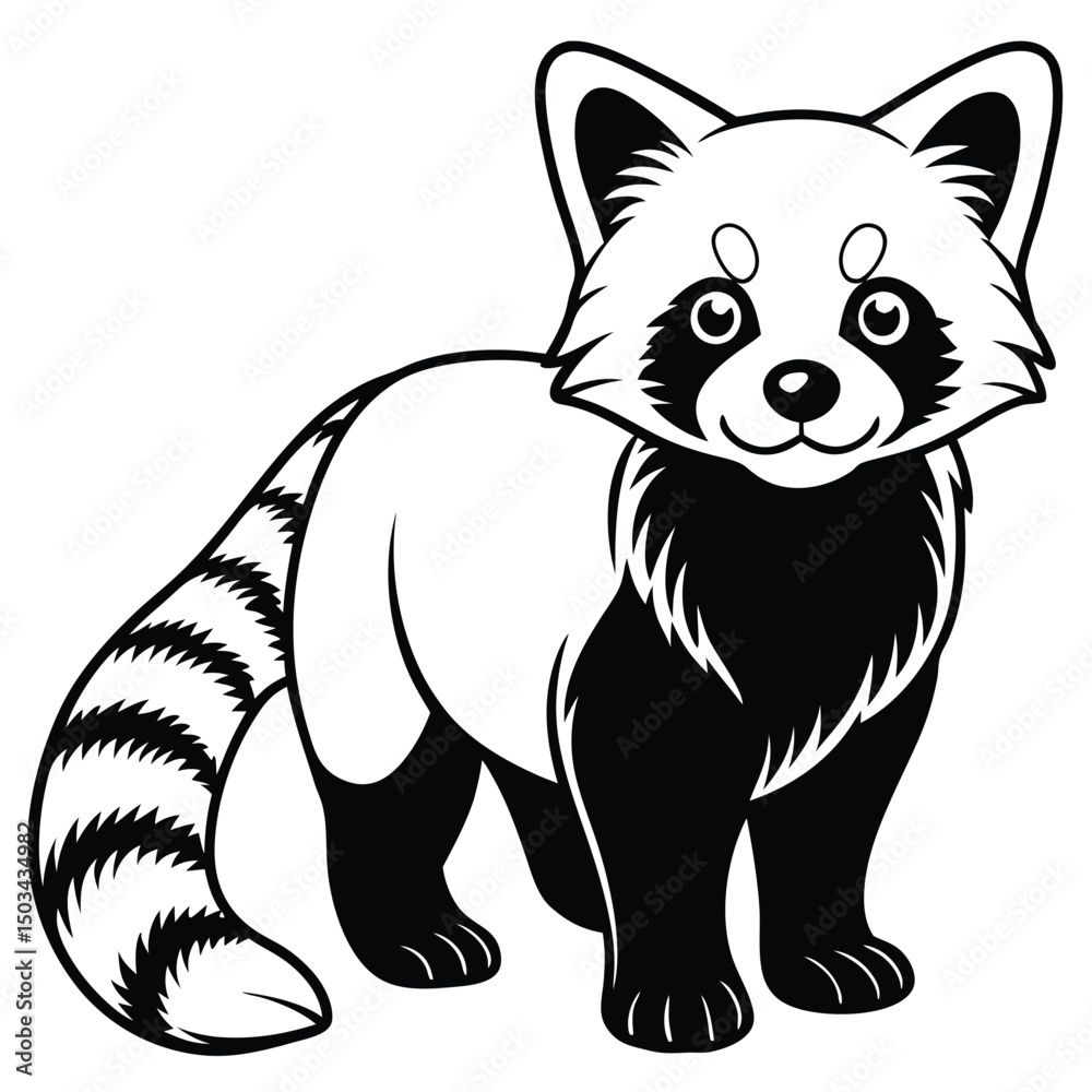 Obraz premium Red Panda vector illustration white background
