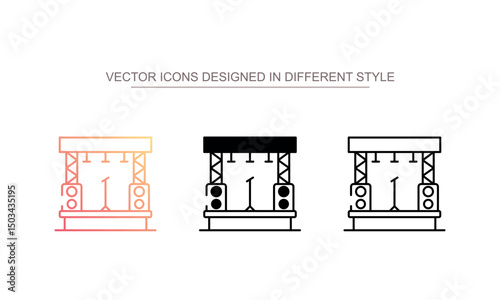 Stage icon design with white background stock illustration