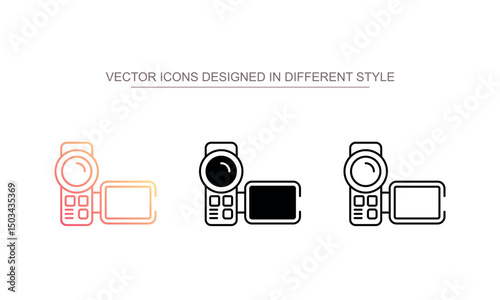 Handy Cam icon design with white background stock illustration