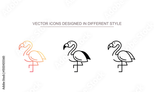 Flamingo icon design with white background stock illustration