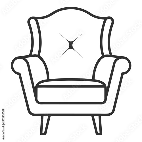 armchair isolated on white background