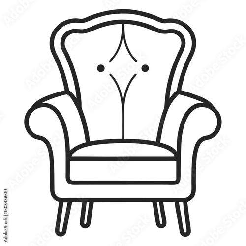 armchair isolated on white background