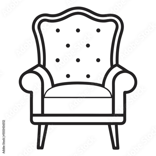armchair isolated on white background