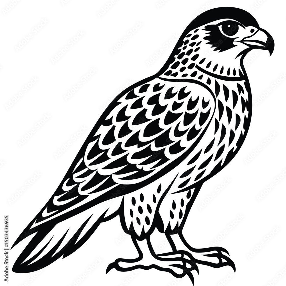 Fototapeta premium Red -Tailed Hawk vector illustration white background