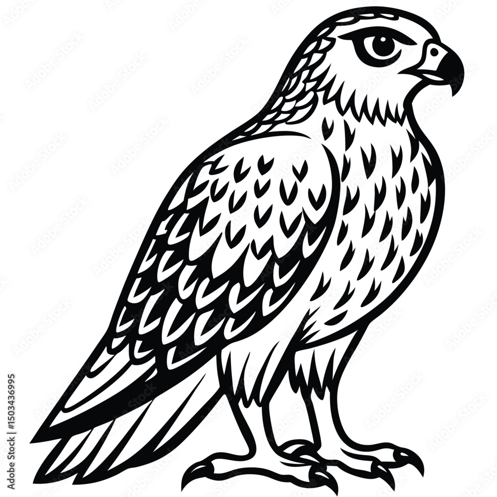 Fototapeta premium Red -Tailed Hawk vector illustration white background