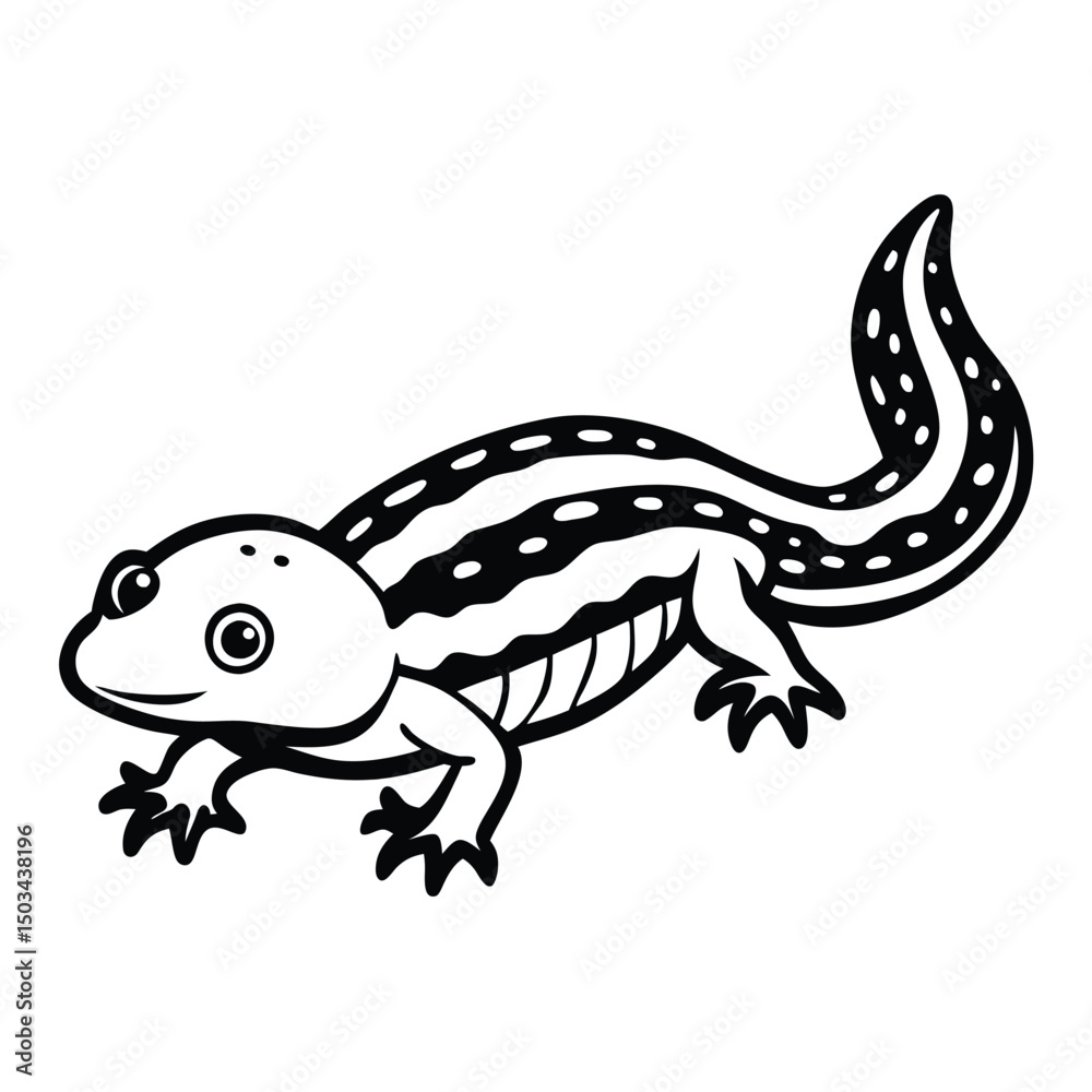 Naklejka premium Red-Spotted Newt vector illustration white background