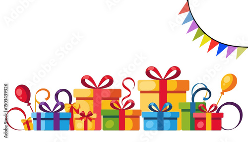 Colorful-Gift-Boxes-with-Ribbons-and-Balloons-Celebration-Theme-Perfect-for-Birthday-Parties-and-Special-Occasions-Festive-Gift-Image-Decoration-Idea