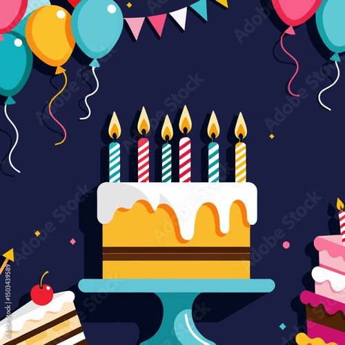 Happy-Birthday-Celebration-Image-with-Cake-Balloons-and-Festive-Decorations-Perfect-for-Birthday-Cards-Party-Invitations-and-Social-Media-Posts