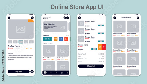 Ecommerce store app user interface for android and ios.	