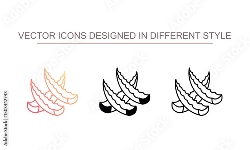 Aloe Vera icon design with white background stock illustration